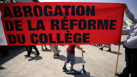 Manifestation lors de la réforme du collège 
