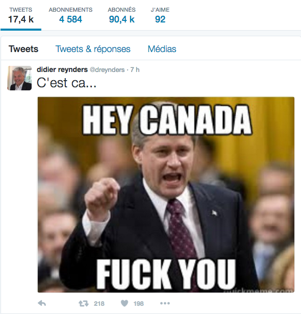 «Hey Canada, F*ck You!» : le compte Twitter d'un ministre belge piraté