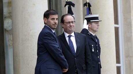 Le président François Hollande et le Premier ministre du Qatar Abdallah ben Nasser ben Khalifa al-Thani 