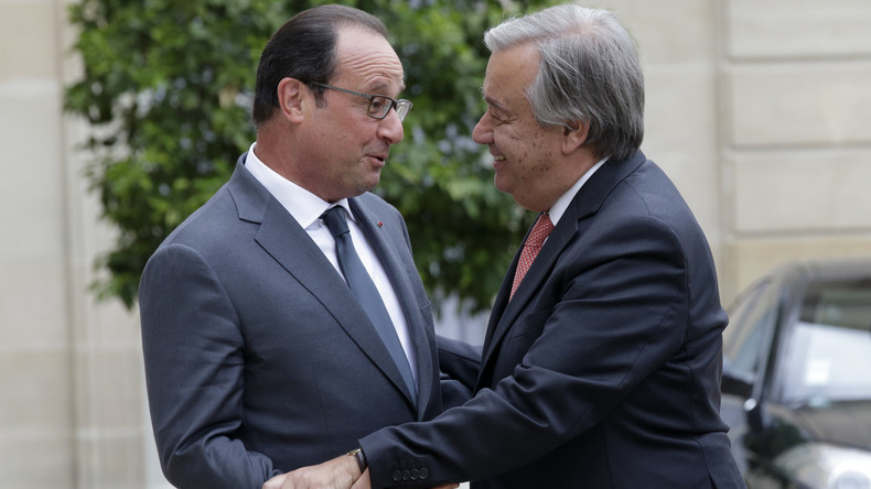 Point de presse de François Hollande et Antonio Guterres, le nouveau secrétaire général de l’ONU