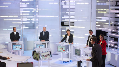 Les candidats de la primaire socialiste de 2011 en plein débat télévisé.