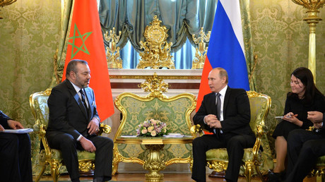 Rencontre à Moscou en 2016 entre le président russe Vladimir Poutine et le roi marocain Mohamed VI 