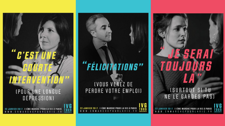 Paris : une campagne d'affichage sauvage anti-avortement pirate JC Decaux et enflamme Twitter