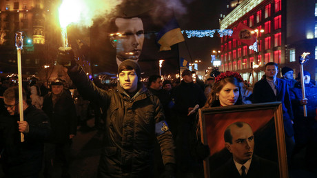 Kiev : des nationalistes fêtent l’anniversaire de Stepan Bandera, collaborateur du IIIe Reich