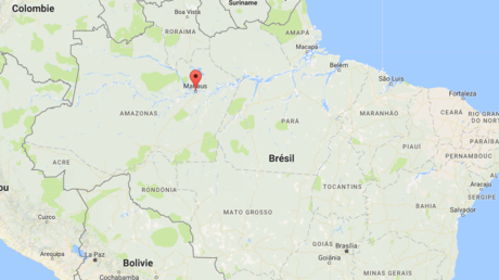L'emplacement de Manaus, plus grand ville de l'Amazonie brésilienne