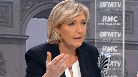 Marine Le Pen sur le plateau de Jean-Jacques Bourdin, le 3 janvier 2017, capture d'écran ©BFMTV/RMC 