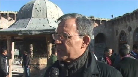 Thierry Mariani en voyage à Alep en janvier 2017.