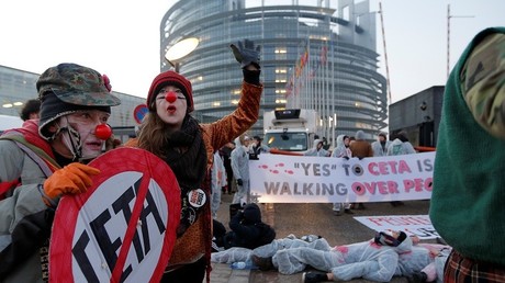 Plusieurs manifestations à Strasbourg pendant le vote sur le CETA (IMAGES)