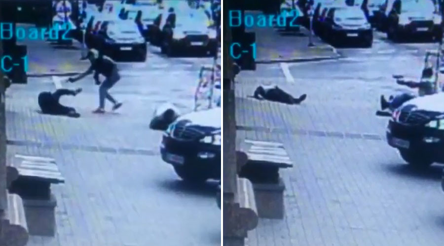 Une caméra de surveillance a filmé le meurtre de sang-froid d'un ancien député russe à Kiev (VIDEO)
