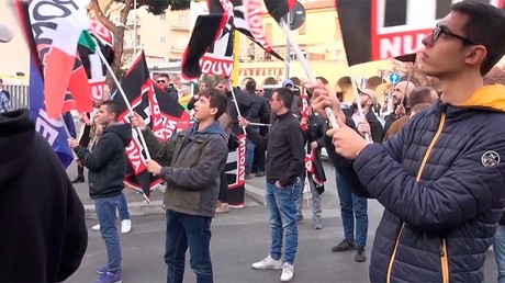Le rassemblement de Forza Nuova dans le centre de Rome le 24 mars 2017