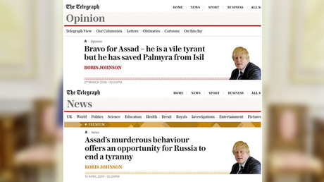 Boris Johnson 2016 vs 2017 : une volte-face du «Bravo à Assad» au «Assad doit partir»