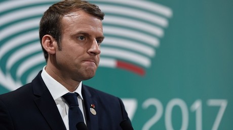 Le président français Emmanuel Macron s'est exprimé en marge de la venue du chef d'Etat russe Vladimir Poutine à Paris le 29 mai