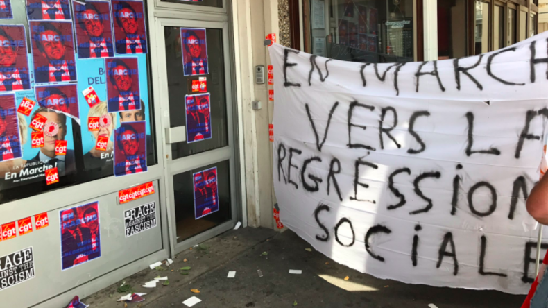 Une candidate de La République en marche prise à partie par des syndicalistes au Havre (IMAGES)
