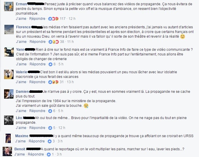 Jugée élogieuse à l'égard de Macron, une vidéo de France Info clouée au pilori sur Facebook