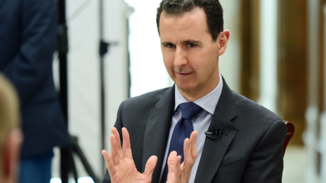 Bachar el-Assad lors d'une interview à Sputnik et RIA Novosti en avril 2017