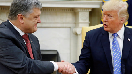 Petro Porochenko et Donald Trump pendant leur rencontre à Washington le 20 juin