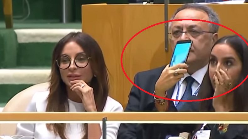ONU : la fille du président azéri fait des selfies alors que son père dénonce un «génocide» (VIDEO)