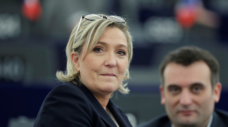 Marine Le Pen et son bras droit au Parlement européen de Strasbourg en janvier 2017