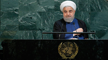 Hassan Rouhani pendant son discours à l'Assemblée générale de l'ONU