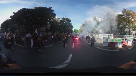 Manifestation contre la réforme du code du travail à Paris à 360 degrés