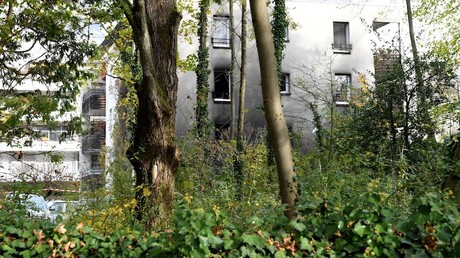 La caserne de gendarmerie de Meylan cible d'un incendie volontaire le 26 octobre 2017, photo ©JEAN-PIERRE CLATOT / AFP