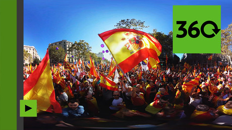 Regardez la manifestation des partisans de l'unité de l'Espagne à 360 degrés