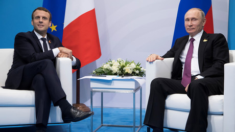 Emmanuel Macron et Vladimir Poutine au G20 de Hambourg, en 2017