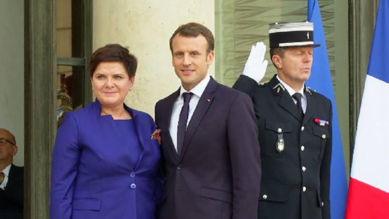 Point de presse commun d'Emmanuel Macron et du Premier ministre polonais Beata Szydlo