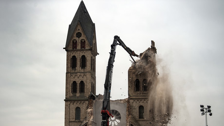 L'église Saint Lambert d'Immerath détruite le 9 janvier 2017.