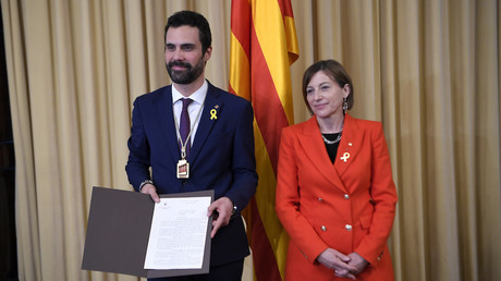 L'indépendantiste Roger Torrent a été élu président du Parlement catalan, photo ©LLUIS GENE / AFP