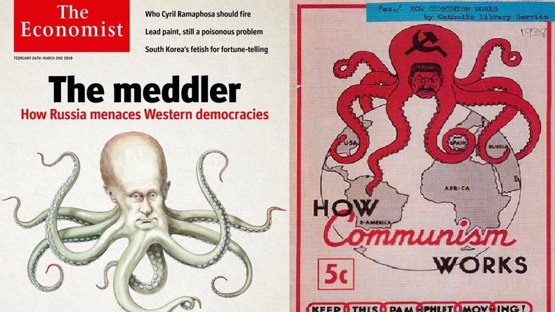 Pieuvre, ours... Quand les couvertures de la presse occidentale recyclent les clichés anti-russes