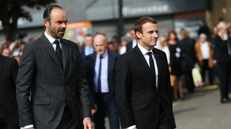 Le Premier ministre Edouard Philippe et le président de la République Emmanuel Macron le 26 juillet 2017 à Saint-Etienne-du-Rouvray.