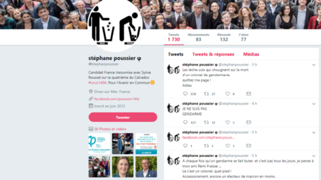 Capture d'écran du compte Twitter de Stéphane Poussier
