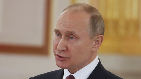 Vladimir Poutine lors d'une réception diplomatique au Kremlin le 11 avril, illustration
