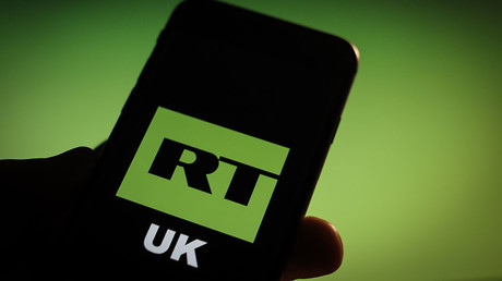 Illustration : le logo de la branche britannique de la chaîne : RT UK
