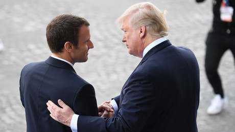 Le président français Emmanuel Macron et son homologue américain Donald Trump le 14 juillet 2017 à paris. (image d'illustration)