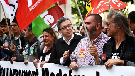 Jean-Luc Mélenchon lors de la manifestation du 1er mai 2018