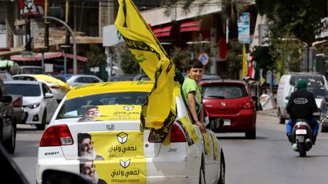 Des militants du Hezbollah dans la ville de Nabatieh dans le sud du Liban, le 6 mai