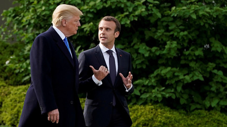 Donald Trump et Emmanuel Macron, le 28 avril 2018, photo ©Joshua Roberts/Reuters