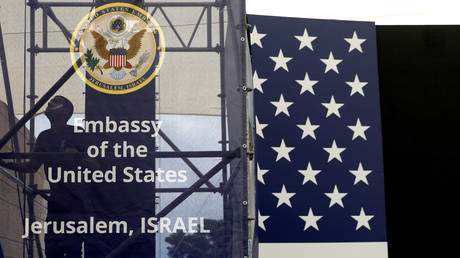 Préparatifs de la cérémonie d'inauguration de l'ambassade américaine à Jérusalem, photo ©Ronen Zvulun/Reuters