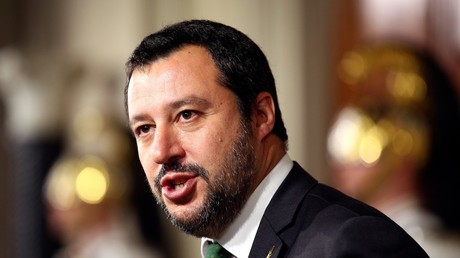 Matteo Slavini, leader du parti anti-immigration Lega et désormais vice-Premier ministre en charge de l'Intérieur, ci-dessus le 21 mai 2018 (illustration)