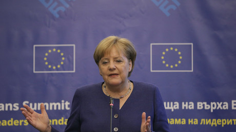 la chancelière d'Allemagne Angela Merkel, lors du sommet UE-Balkans qui s'est tenu le 17 mai à Sofia en Bulgarie (illustration).