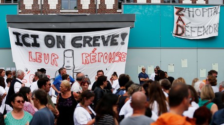Grève au Centre hospitalier du Rouvray, le 29 mai.
