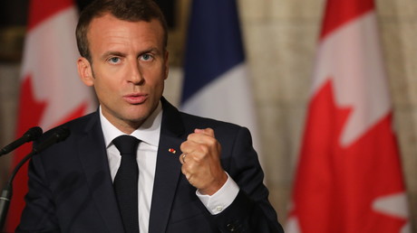 Emmanuel Macron lors de sa conférence de presse à Ottawa, le 7 juin