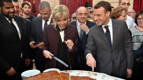 Brigitte et Emmanuel Macron à l'Elysée lors de l’épiphanie, le 12 janvier, illustration