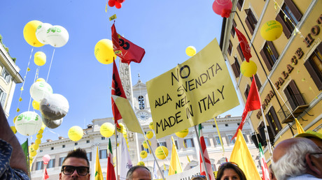 Manifestation contre le CETA à Rome en juillet 2017