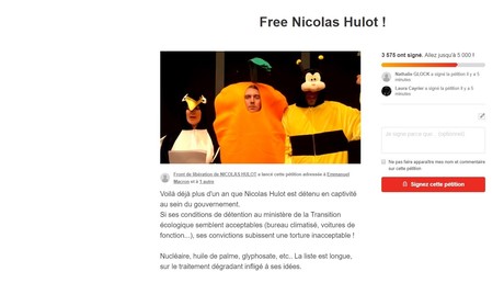 Les internautes se mobilisent pour libérer Nicolas Hulot, «détenu au sein du gouvernement»