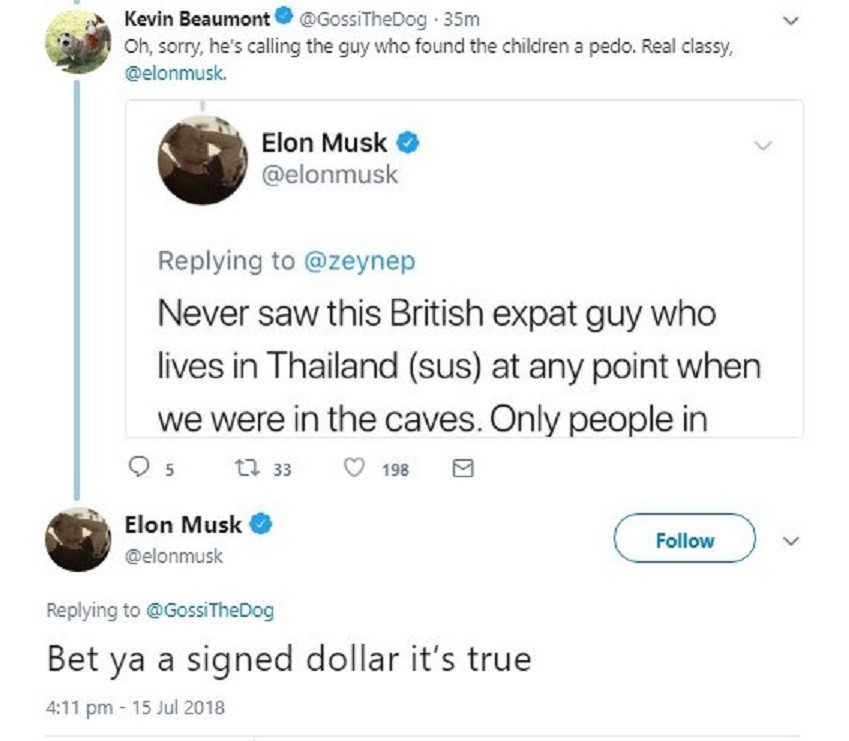 Elon Musk choque en traitant de pédophile un des sauveteurs des ados thaïlandais