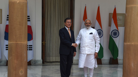 Le premier ministre indien Narendra Modi et son homologue sud-coréen Moon Jae-in lors d'une visite officielle/Image d'illustration