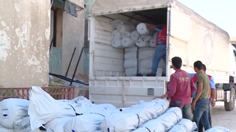 La Ghouta orientale reçoit une aide humanitaire conjointe de la France et de la Russie (VIDEO)